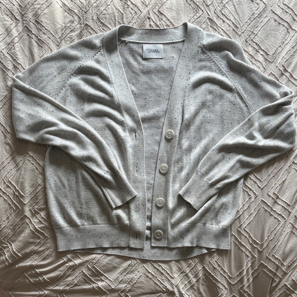 Light Gray Button Cardigan